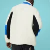 Jachetă Sherpa din fleece polar, călduroasă, cu blocuri de culoare și guler ridicat