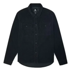 Jachetă sport Converse pentru bărbați din velur, model cargo, negru
