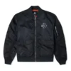 Jachetă sport retro aviator unisex cu logo SS22, negru