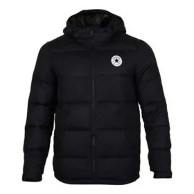 Jachetă sport scurtă cu glugă, căptușită cu puf, mărimi asiatice „Negru”