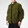 Jachetă tip cămașă cu mâneci lungi, mărimi asiatice „Olive Green”