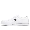 One Star din piele perforată, model low-top „Alb Negru”