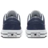 One Star din piele perforată, model low-top, albastru închis