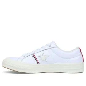 One Star Piping Low Top în alb/roșu emailat/alb-gri