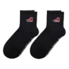 Șosete scurte cu patch-uri brodate pentru pantofi, două perechi „Negru”