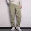 Pantaloni casual Converse pentru bărbați, de culoare solidă, cu croi drept, țesuți, gri deschis, verde