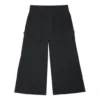 Pantaloni casual drepți din tricot/cargo Negru