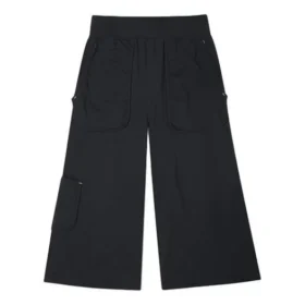 Pantaloni casual drepți din tricot/cargo Negru