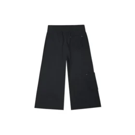 Pantaloni casual drepți din tricot/cargo Negru