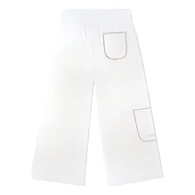 Pantaloni casual drepți din tricot, tip cargo, mărimi asiatice „Alb”