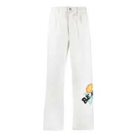Pantaloni chino cu pli dublu Much Love, mărimi asiatice „Egret”