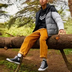 Pantaloni chino din velur cu pli dublu, mărimi asiatice „Portocaliu”