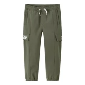 Pantaloni cu talie elastică, culoare solidă, mărimi asiatice „Verde măslin”