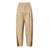 Pantaloni cu talie înaltă și blocuri de culoare, mărimi asiatice „Khaki”