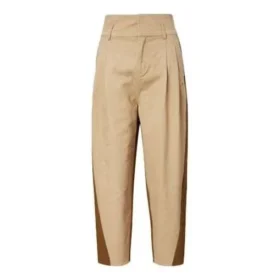 Pantaloni cu talie înaltă și blocuri de culoare, mărimi asiatice „Khaki”