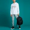 Pantaloni de jogging cu stea brodată și model în zig-zag FT Mărimi asiatice „Gri”