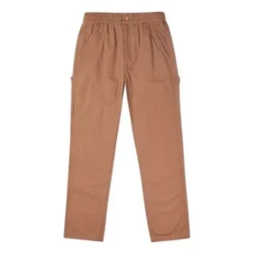 Pantaloni lungi casual pentru bărbați Converse cu logo, culoare solidă, talie elastică, maro Pantaloni lungi casual pentru bărbați Converse cu logo, culoare solidă, talie elastică, maro