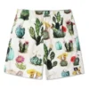 Pantaloni scurți de vacanță cu imprimeu vegetal, mărimi asiatice „Desert Sand Cactus Multi”