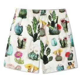 Pantaloni scurți de vacanță cu imprimeu vegetal, mărimi asiatice „Desert Sand Cactus Multi”
