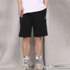 Pantaloni scurți din fleece cu croială standard și broderie în formă de stea, mărimi asiatice „Negru”