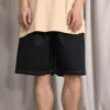 Pantaloni scurți largi cu 5 buzunare, mărimi asiatice „Negru”