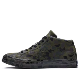 Pantofi de skateboarding One Star Retro Mid Tops unisex verde camuflaj