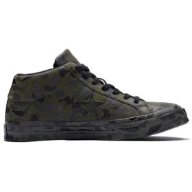 Pantofi de skateboarding One Star Retro Mid Tops unisex verde camuflaj