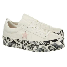 Pantofi One Star Platform Ox din pânză Alb/Negru/Roz