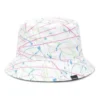 Pălărie reversibilă tip bucket cu stropi de vopsea „Alb”