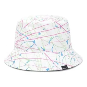 Pălărie reversibilă tip bucket cu stropi de vopsea „Alb”