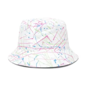 Pălărie reversibilă tip bucket cu stropi de vopsea „Alb”