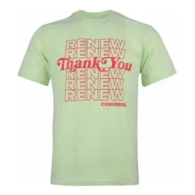 Pullover Converse pentru bărbați cu imprimeu Renew, mânecă scurtă, verde