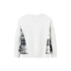 Pulover casual cu guler Asia Sizing „Alb Negru”