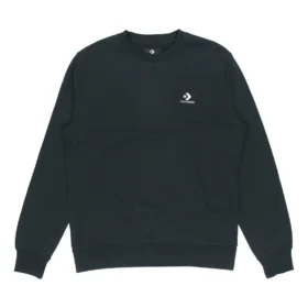 Pulover casual sport Converse pentru bărbați cu logo, guler rotund, negru închis
