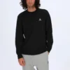 Pulover casual sport Converse pentru bărbați cu logo, guler rotund, negru închis