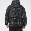 Pulover casual sportiv pentru bărbați Converse, cu glugă, căptușit cu fleece, imprimeu Splash Ink pe toată suprafața