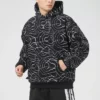 Pulover casual sportiv pentru bărbați Converse, cu glugă, căptușit cu fleece, imprimeu Splash Ink pe toată suprafața