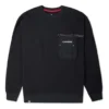 Pulover cu guler rotund și căptușeală din fleece, cu buzunar la piept, din seria Converse New Year pentru bărbați, negru închis