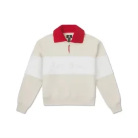 Pulover cu guler rotund și fermoar pe jumătate YOTD, mărimi asiatice „Beige”