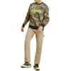 Pulover cu guler rotund pentru bărbați Converse cu imprimeu logo retro și model camuflaj