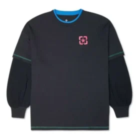 Pulover cu imprimeu logo Mărimi asiatice „Negru-albastru”