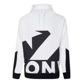 Pulover sport cu guler ridicat și logo Converse în culori contrastante pentru bărbați, alb