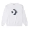 Pulover sport cu guler rotund din tricot, cu logo Converse Cashew, pentru bărbați, alb