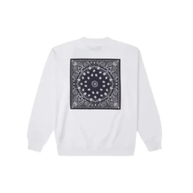 Pulover sport cu guler rotund din tricot, cu logo Converse Cashew, pentru bărbați, alb