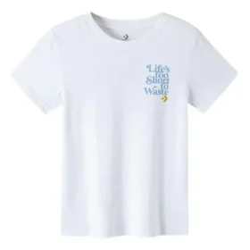 Renew LifeAsia Sizing „s Too Short To Waste Wake-Up Call Graphic Tee” „White”