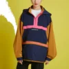 Rochie cu glugă convertibilă, mărimi asiatice „Navy Tan”