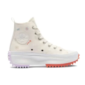Run Star Hike Platform High „Embroidered Floral – Egret”