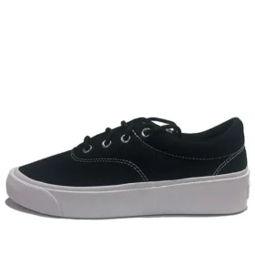 SkidGrip Pantofi casual din pânză, cu talpă joasă, stil retro, negru-alb
