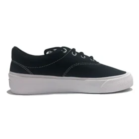 SkidGrip Pantofi casual din pânză, cu talpă joasă, stil retro, negru-alb