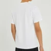Tricou alb cu guler rotund și imprimeu pe piept, Converse pentru bărbați, culoare solidă